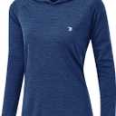 TBMPOY Womens UPF 50+ Sun Protection Hoodie Shirt Long Sleeve Fishing Hiking Outdoor UV Shirt Lightweight Navy XXL