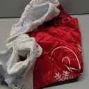 XAMSHOR Red Christmas Tree Skirt 48 Inches Snow Sequin Embroidery with White Trim Border Decor for Xmas Holiday Party Ornaments