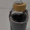 Glass Water Bottle 64 Oz with Time Markers, Wide Mouth Bamboo Lid, Neoprene Sleeve, Bpa Free, Leakproof, Reusable