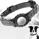 AirTag Dog Collar, Reflective Dog Collar with Airtag Holder, IP68 Waterproof Integrated Air Tag Dog Collars, Ultra-Durable, Comfortable Padded, GPS Tracker Collars for Dogs (Black, S) 