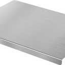 HUAKENER Large Stainless Steel Cutting Boards for Kitchen, Cutting Board with Counter Lip, Cutting Board with Silicone Mat for Meat, Fruits, Vegetables, Bread (15.7 x 11.8 Inch)