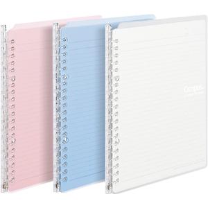 Kokuyo Campus Smart Ring Binders 3 Pack, B5 Light Colors Binder Notebooks, Up to 25 Sheets 26 Holes Slim Binder Folder with 10 Campus Sarasara Loose-leaf Paper Each for Study and Journal, Japan Import