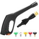 EZALOR Pressure Washer Gun Kit with 5 Nozzles & Adapter – Locking Hose & Safety Trigger, Compatible with Portland Pulsar Powerwasher Taskforce Taskmaster ShopForce Electric Pressure Washers