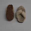 CLPP'LI Womens Slip on Faux Fur Warm Winter Mules Fluffy Suede Comfy Slippers (9, Sand)
