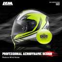 LEM Modular Motorcycle Helmets Fiberglass, Full Face Motorcycle Helmet Flip Up for Touring, DOT Certified, Release Sun Visor & Removable Comfort Liner, Lightweight Street Bike Helmet (Yellow, L)