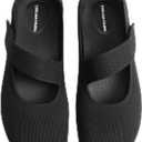 DREAM PAIRS Women's Mary Jane Ballet Flats Barefoot Knit Wide Toe Box Arch Support Flat Shoes for Women Dressy Casual Office Business Work Travel Walk 7.5