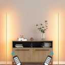 EDISHINE LED Corner Floor Lamp, Set of 2 Minimalist Dimmable Light with Remote, 57.5" Tall Standing Lamp for Living Room, Bedroom, Home Office, 7 Color Temperature 2700-6000K (Gold)