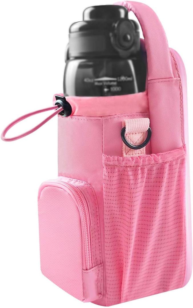 Magnetic Gym Bag for Men and Women, Magnetic Water Bottle Holder for Gym, Small Gym Bag, Gym Gifts for Women and Men (Pink, <40 OZ)