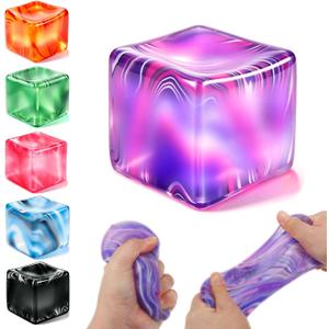 3 x Stress Cube Squishy Fidget Toys for Anxiety Relief Soft Sensory Squeeze Toy | for Kids Adults Sugar Cube Balls for Focus Classroom Prizes Party Favors
