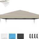 1010 Canopy Replacement Top, Pop Up Canopy Replacement Tent Cover for Straight Leg Frame, Waterproof Canopy Top Cover for Garden Patio Camping (Top Only)(Khaki)