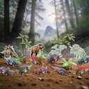 24 Sets Valentines Day Gift Set with Dinosaur Pull Back Cars Dino Greeting Cards Bulk Pull Back Dino Cars for Valentine Exchange Gifts Goodie Bag Stuffers Party Favors