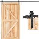 EaseLife 8 FT Sliding Barn Door Hardware Track Kit,Basic J Pulley,Slide Smoothly Quietly,Easy Install (8FT Track Kit for 40"~48" Wide Single Door)