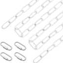 ECUDIS 20 Feet Pendant Light Fixture Chain, Lighting Hanging Chain Extension with Connection Locks, Lighting Chain Replacement for Chandelier, Plants, Fruit Basket (White)