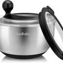 Stainless Steel Salad Spinner with Storage Lid, 5.3 Qt, BPA-Free, 4-in-1 Multi-Functional Lettuce Spinner, Fruit & Vegetable Washer, Easy Clean, Stop Button, Non-Slip Base