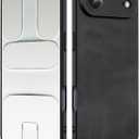 For iPhone Air Case, TPU and Suede PU Leather Case, Anti-Vibration Anti-Slip Ultralight Luxury Cover for iPhone Air 6.6" 2025 (Black)