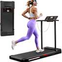 MUDFAC Foldable Treadmills for Home, 3.0HP Walking pad Treadmill with Handle Bar, Portable Electric Treadmill with Handles, 12 Preset Programs, LED Display and 300 lbs Capacity (Black)