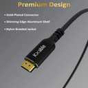 8K USB C to HDMI 2.1 Cable 25FT, (8K@60Hz,4K@120Hz, HDR), Braided Cord, Thunderbolt 3/4 Compatible, for iPhone 15 Series, MacBook Pro/Air, iPad Pro, Galaxy S23, Surface, Dell, HP, with 2 HDMI Adapters