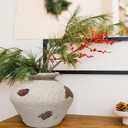 Uguisu Farmhouse vase for Home Decor. Ceramic vase, Vintage Style, Suitable for Table Decoration. Pottery Shop Decoration Gray-Brown(Small)