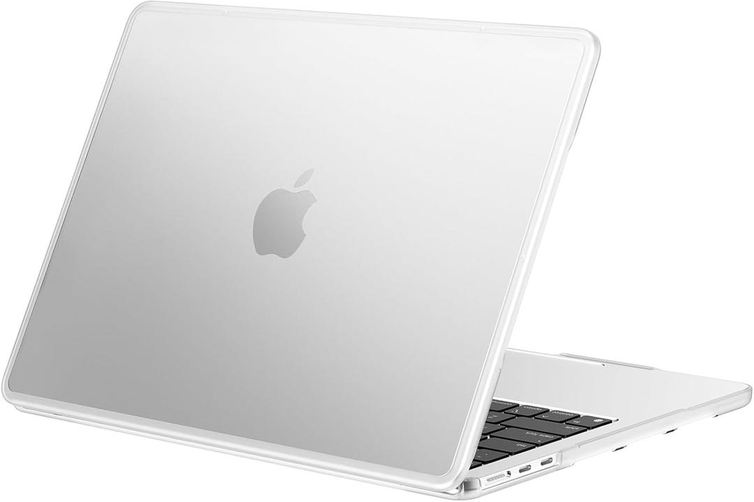 BlueSwan Anti-Cracking Hard Shell Case Compatible with MacBook Air 13 inch, M4 M3 M2 2025 2024-2022 A3240 A3113 A2681, Anti-Fingerprint Soft TPU Bumper PC Base for MacBook Air 13.6'', Frosted White