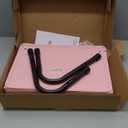 Foot Rest for Under Desk at Work,Ergonomic Foot Rest for Office Use, Heights,Relieving Pain in Lower Back, Hip, Knee (Leather Pink)