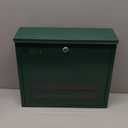 Weatherproof Lockable Wall-Mount Mailbox, 13" H x 15.7" L x 4" D, Green | Thick galvanized steel, Anti-theft key security，see-through window, indoor/outdoor use,versatile setup