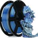 FLASHFORGE Silk PLA Gradient Silver to Blue Filament, Silk Multicolored Color Change 3D Printing Filament, Silver Blue Shiny Fast Color-Changing Each 8M Gradually, Silky Texture Ultra-High Glossiness