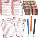 60 Pcs Christmas Office Party Games for Adults 30 Christmas Cards with 30 Colored Pencils Team Building Games for Holiday Family Group Office Coworkers(Most Likely to)