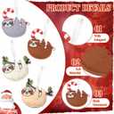 24 Pcs Felt Sloth Ornaments for Christmas Tree 4 Colors Felt Sloth Hanging Decorations with Lanyards Christmas Tree Hanging Ornaments for Xmas Party Decor