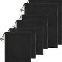 Toy Storage Bags, 6 Pcs Quality Satin Silk Drawstring Pouch Adjustable Microfiber Toy Organizer Bags Gift Bag Foldable Ditty Bag for Women Men Toys Underwear Sunglasses Cosmetic (3 Sizes Black)