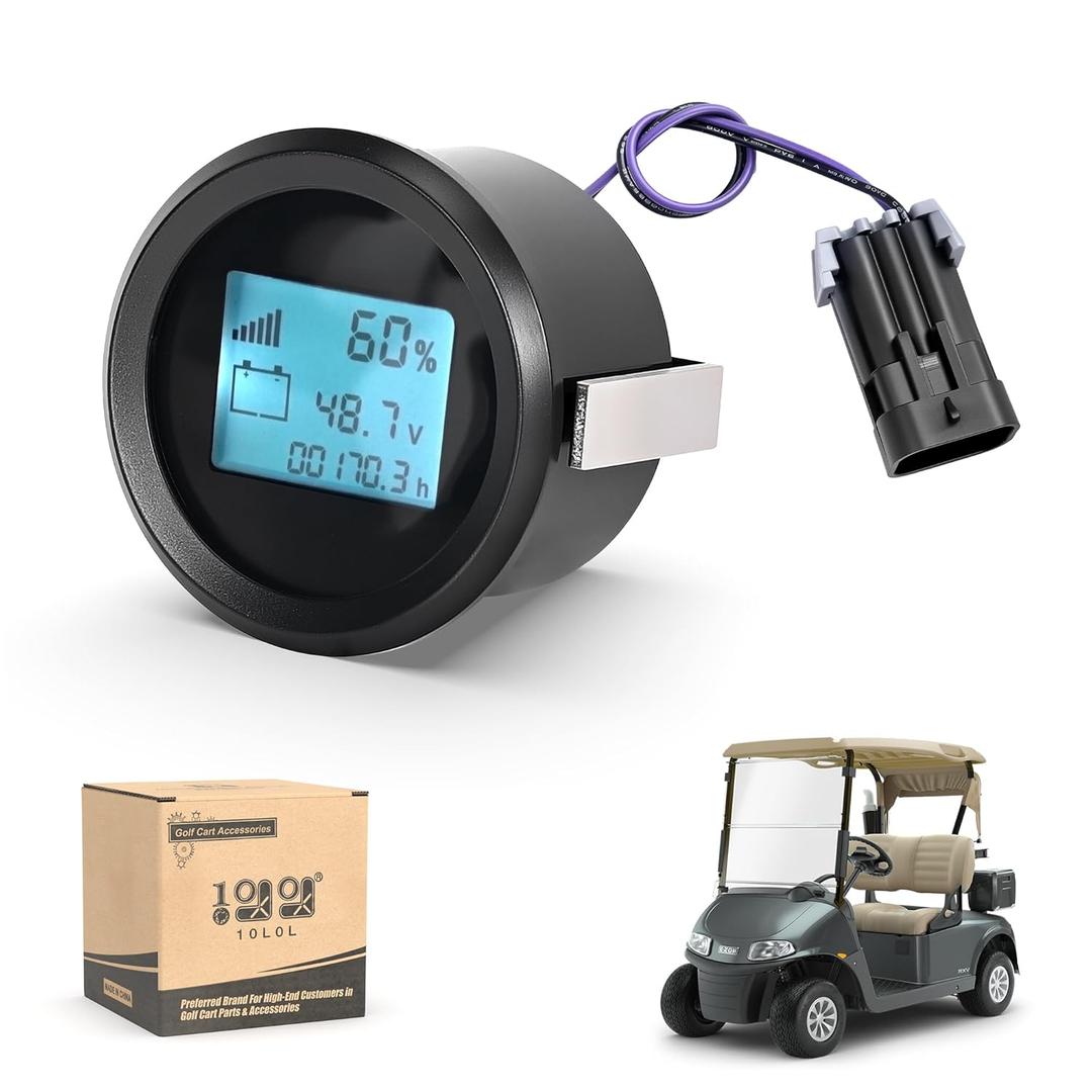 10L0L Golf Cart Battery Monitor Meter for EZGO RXV 2008-up Electric, LED Battery Capacity and Voltage Indicator Meter Only Fit Lead-Acid Batterys Level Indicator Monitor Gauge, OEM# 612314