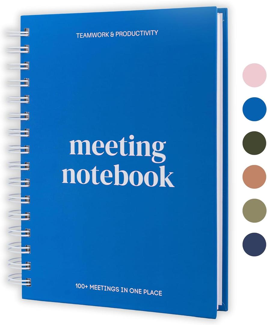Lamare Meeting Notebook for Work Organization  Perfect Work Notebook for Note Taking, Meeting Planner and Office Supplies for Men & Women (Small - 5.8x8.2", Blue)