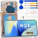 OLED for Samsung Galaxy S21+ 5G LCD Screen Replacement for Samsung S21 Plus 5G Display Digitizer SM-G996B SM-G996U SM-G996W Touch Screen Assembly Repair Kits (Gold,with Frame)