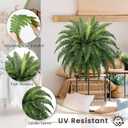 FOREST PRINCE 35" Ferns Artificial Bush Plants Large, 2 Artificial Boston Ferns with 39 Fronds for Outdoors Home Decor