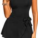 Daci Women's One Shoulder Swim Dress - Modest Bathing Suit One Piece Swimsuit with Skirt 2026 (Black), S