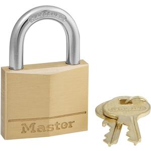 Master Lock 140D Solid Brass Keyed Different Padlock with 1-9/16-Inch Wide Body, 1/4-Inch Shackle, 4-Pack