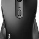 TECKNET Bluetooth Mouse, USB + BT1 + BT2 Wireless Mouse for Laptop, Silent Click, Ergonomic Design, 4800 DPI Computer Mice Wireless, Dual Mode for Laptop, Computer, iPad, MacBook (Black)