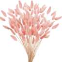 Uieke 17 Natural Bunny Tails Dried Flowers, 240 Pcs Dried Lagurus Ovatus, Dried Pink Pampas Grass Decor for Farmhouse Flower Arrangements Wedding Home Party Decorations