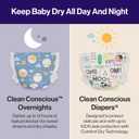 The Honest Company Comfort Dry Overnight Diapers, Up to 12 Hours Protection, Hypoallergenic, Cozy Cloud + Star Signs, Club Box Size 4 (2237 lbs), 48 Count