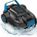 2024 New Upgraded Robotic Pool Vacuum, Cordless Robotic Pool Cleaner, 5000 mAh Lasts Up to 120 Mins, Ideal for Above Ground Pools, Self-Parking, LED Indicator, Efficient Leaf and Debris Removal