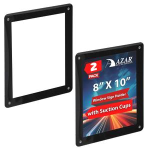 Azar Displays106694-BLK-2PK 8x10 BLACK Window Display w/Suction Cups, (Pack of 2)