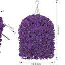 HyeFlora Artificial Faux Hanging Flowers Plants Basket for Outdoor Outside Porch Decoration, UV Resistant Fake Silk Purple Morning Glory Trailing Vines Realistic for Summer Home Balcony Yard Patio