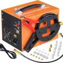 TOAUTO A1X-PRO PCP Air Compressor,4500Psi 30Mpa, Wire Spool Portable Design, Built-in Converter, Water/Oil-Free, One Button Start, Bursting disc, by 110V AC or 12V Car Battery (Manual Stop Version) (Czba1xpro-hand-us)