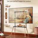 4-Leg Easel TV Stand for 49-86" TVs, 110 lbs, Black | Height-adjustable floor TV stand, storage shelf, cable management and protective pads for living room, office or school