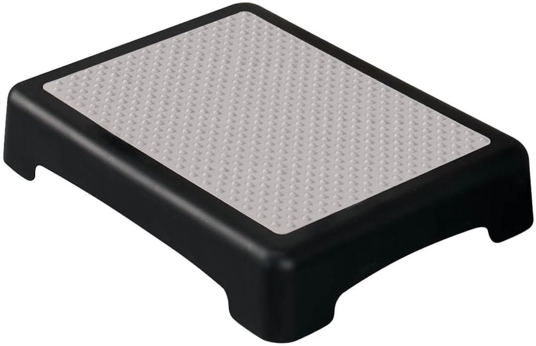 Non-Slip Indoor/Outdoor 4 Inch Height Mobility Platform Step, Grooved Surface for Added Traction, Drainage Holes Supports Up to 400 Pounds, Measures 19 1/4" L x 15 1/2" W x 4" H