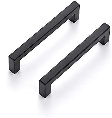 Ravinte 12 Pack 5 Inch Kitchen Square Cabinet Handles Matte Black Drawer Pulls for Cupboard Hardware