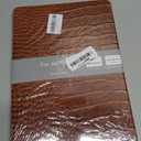 Compatible for MacBook Air 13 inch Case 2026 M5, 2022-2025 M4/M3/M2 A3449 A3240 A3113 A2681, Textured Luxury Crocodile Aligator Skin Snakeskin PU Leather Hardshell Case & Keyboard Cover, Brown