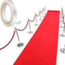 Shappy Red Carpet Runner Rug for Party 55gsm Thickness with 1 Piece Carpet Tape for Wedding Christmas Xmas Christmas Outdoor Accessories, Wedding Party Hallway Rug(4 x 30 Feet)
