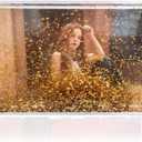 SH.DREAM Liquid Floating Water Golden Glitter Photo Frame with Glitter Liquid for Cute Family Couple Gift (5X7Inch) Golden