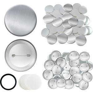 300 PCS Button Maker Supplies 58mm/2.28 inch Button Supplies, 100pcs Rust-Proof Metal Cover & Dutch Pin Back Cover & Clear Films for DIY Pin Badge Machine