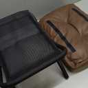 IBUYKE 11.8 H Folding Footrest Stool, Rectangle Small Foot Stool Accent Ottoman for Lazy Chair, Modern Portable Ottoman Foot Rest for Living Room Bedroom, Yellow-Brown WBD020Z